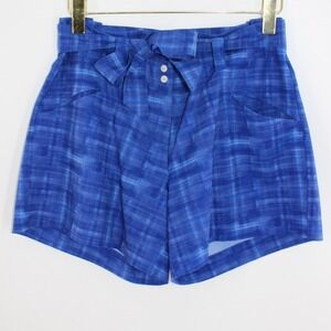 Nike Golf Dri-FIT Tie Waist Plaid Shorts Size 10 Blue